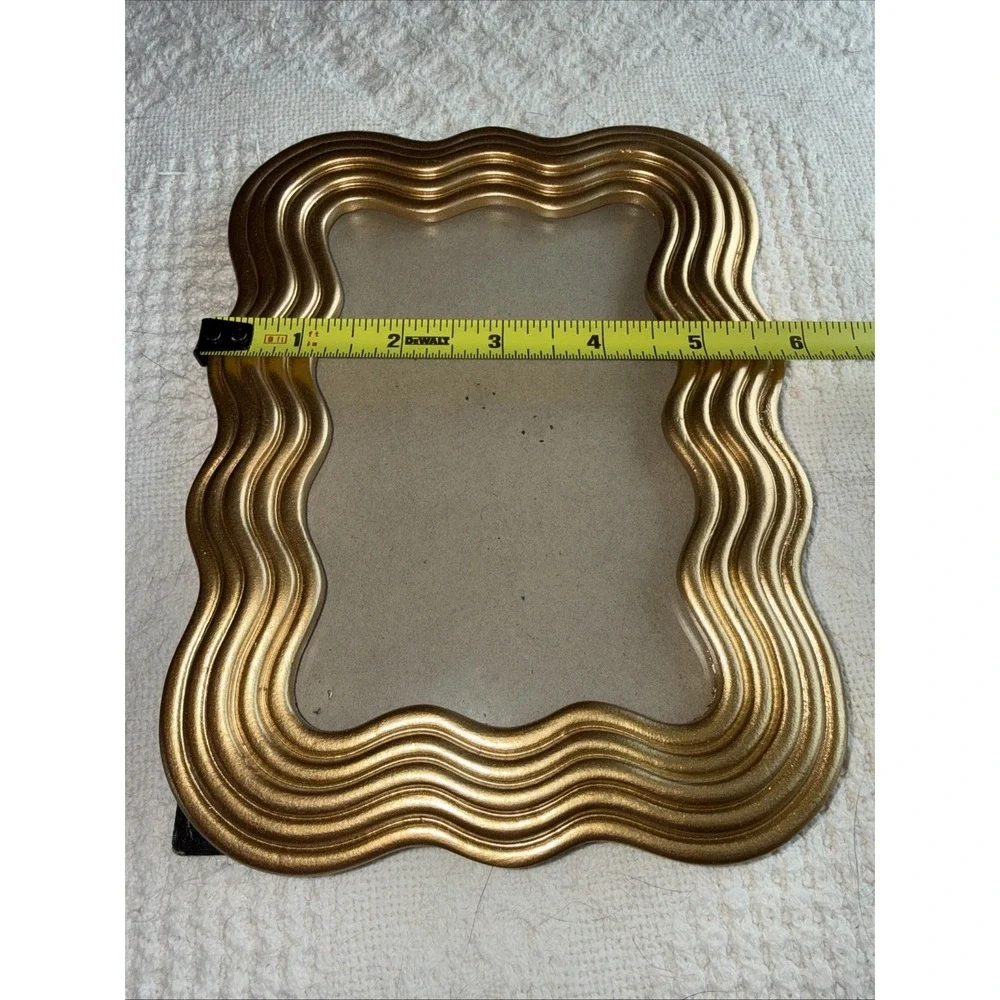 Tahari Home Gold Tone Wave Photo Frame for 4x6 Photo Vintage Contemporary